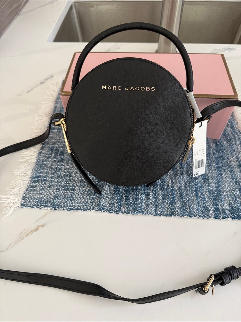 Marc Jacobs Black Round Mini Top-Handle Crossbody